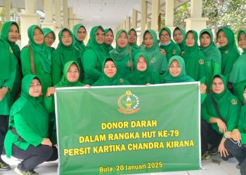 Sambut HUT Ke-79 Persit, Koramil 1502-06 Bula Gelar Bakti Sosial Donor Darah 